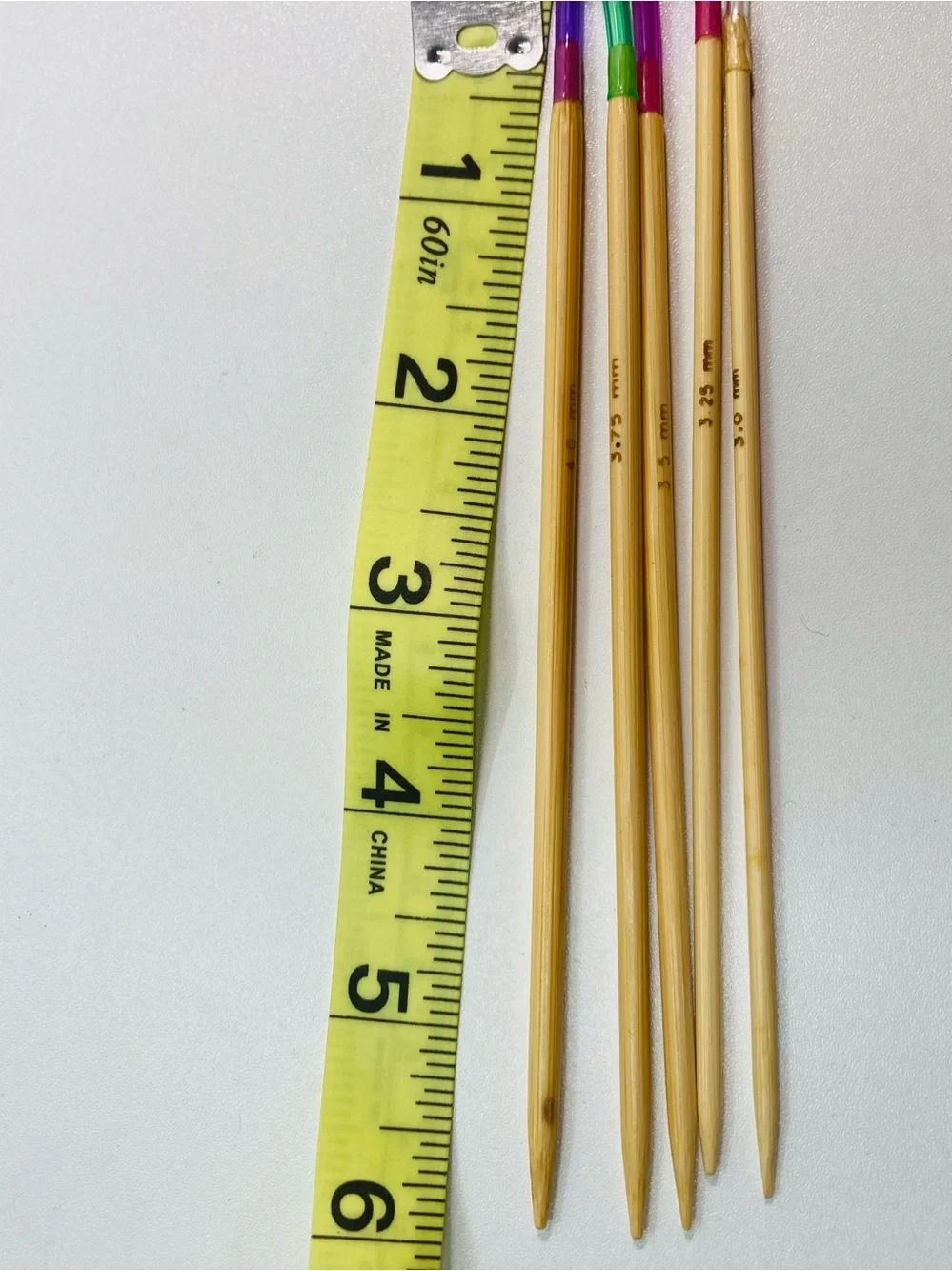 NEW 5 Colorful Wooden Circular Knitting Needles SIZES 3.0 3.25 3.5 3.75 4.0